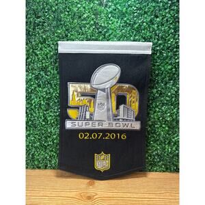 Super Bowl 50  Banner Pendant Man Cave Denver Broncos Carolina Pathers NFL